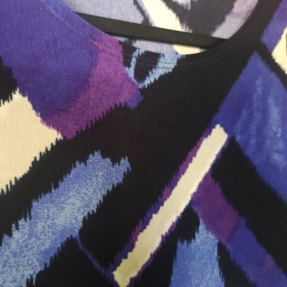 Chicos Travelers™ Classic Abstract Maxi Dress Purple Indigo Small - Picture 7 of 9